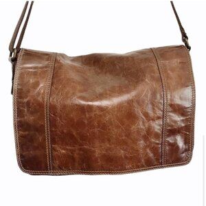 Vintage Leather Fossil Messenger Bag “distressed”